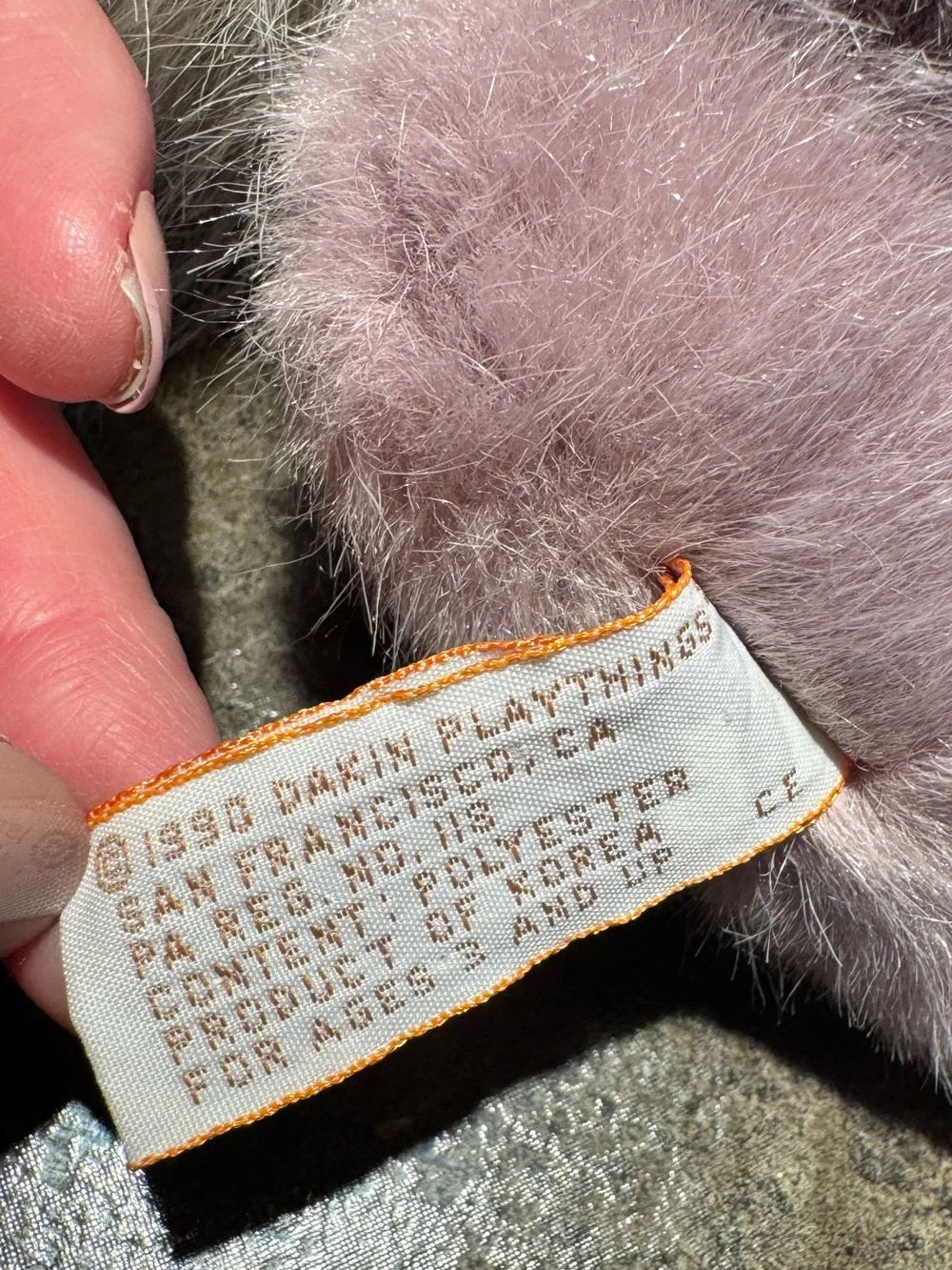 1990 Dakin Plush Lilac Unicorn Stuffed Animal